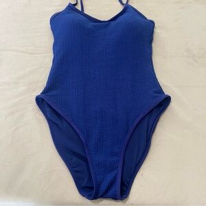 B Women Blue Swimsuit, Size Medium